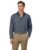  Classic Fit Navy Semi Winter Flannel Plain Cotton Casual Shirt Single Cuff Size Medium By Charles Tyrwhitt