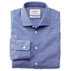Charles Tyrwhitt Charles Tyrwhitt Blue Slub Plain Business Casual Semi-spread Extra Slim Fit Shirt (14.5 - 33)