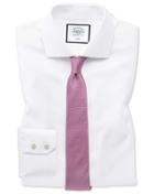  Extra Slim Fit Non-iron White Oxford Stretch Cotton Dress Shirt Single Cuff Size 14.5/32 By Charles Tyrwhitt