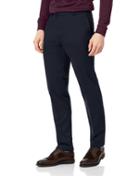  Navy Flat Front Non-iron Cotton Chino Pants Size W32 L32 By Charles Tyrwhitt