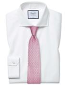  Super Slim Fit Non-iron Spread Collar White Oxford Stretch Cotton Dress Shirt Single Cuff Size 14.5/32 By Charles Tyrwhitt