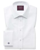 Extra Slim Fit Luxury Marcella Bib Front White Tuxedo Egyptian Cotton Dress Shirt French Cuff Size 15/34 By Charles Tyrwhitt