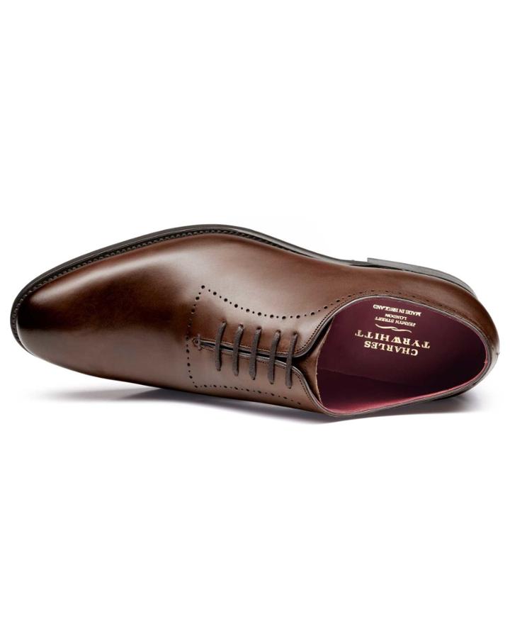Charles Tyrwhitt Charles Tyrwhitt Brown Richmond Calf Leather Wholecut Shoes Size 11