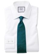  Slim Fit White Cube Weave Egyptian Cotton Dress Shirt Single Cuff Size 15/34 By Charles Tyrwhitt