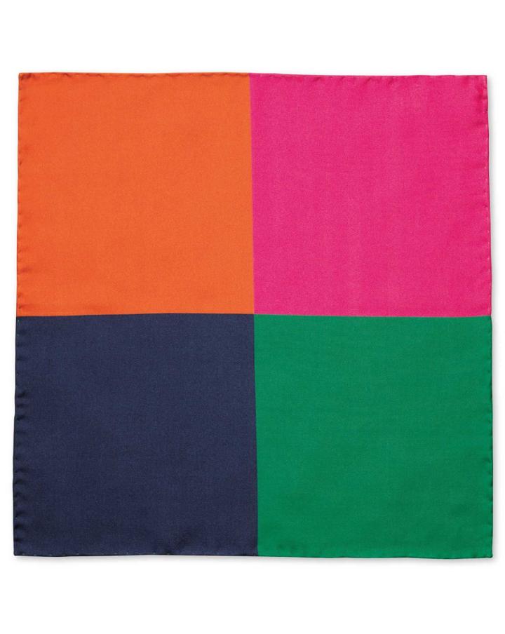 Charles Tyrwhitt Charles Tyrwhitt Multicoloured Quarter Classic Silk Pocket Square