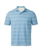 Charles Tyrwhitt Charles Tyrwhitt Slim Fit Sky And White Striped Pique Polo