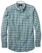 Charles Tyrwhitt Charles Tyrwhitt Classic Fit Blue And Green Check Washed Oxford Cotton Dress Shirt Size Xxxl