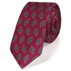 Charles Tyrwhitt Charles Tyrwhitt Luxury Slim Pink Diamond Printed Wool Tie