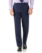 Charles Tyrwhitt Royal Blue Classic Fit Flannel Business Suit Wool Pants Size W32 L34 By Charles Tyrwhitt