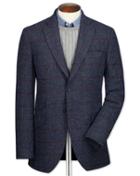 Charles Tyrwhitt Slim Fit Navy Checkered British Tweed Wool Jacket Size 40 By Charles Tyrwhitt