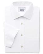 Charles Tyrwhitt Charles Tyrwhitt Slim Fit Non-iron Short Sleeve White Cotton Dress Shirt Size 14.5/short
