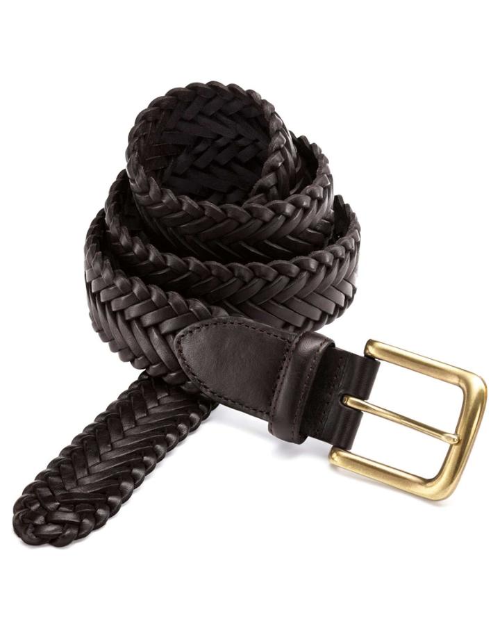 Charles Tyrwhitt Charles Tyrwhitt Brown Leather Plaited Belt Size 30-32