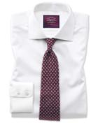  Classic Fit Semi-spread Collar Luxury Twill White Egyptian Cotton Dress Shirt French Cuff Size 15/33 By Charles Tyrwhitt