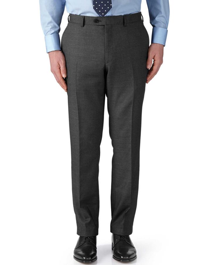 Charles Tyrwhitt Charles Tyrwhitt Grey Slim Fit Basketweave Business Suit Wool Pants Size W34 L30