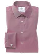  Classsic Fit Non-iron Red Twill Cotton Dress Shirt French Cuff Size 15/33 By Charles Tyrwhitt