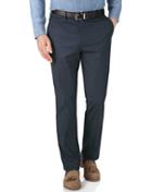 Charles Tyrwhitt Navy And Blue Slim Fit Puppytooth Cotton Tailored Pants Size W38 L32 By Charles Tyrwhitt