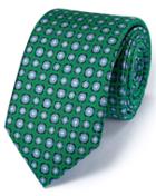 Charles Tyrwhitt Charles Tyrwhitt Slim Green Silk Classic Floral Tie