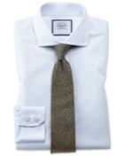  Extra Slim Fit Spread Collar Non-iron Natural Cool Micro Check Blue Cotton Dress Shirt Single Cuff Size 14.5/32 By Charles Tyrwhitt