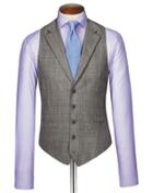 Charles Tyrwhitt Grey Prince Of Wales Check Panama Business Suit Wool Vest Size W38 By Charles Tyrwhitt