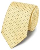  Yellow Linen Silk Spot Classic Tie By Charles Tyrwhitt