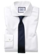  Super Slim Fit White Non-iron Poplin Cotton Dress Shirt French Cuff Size 14/33 By Charles Tyrwhitt