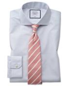  Super Slim Fit Spread Collar Non-iron Natural Cool Micro Check Blue Cotton Dress Shirt Single Cuff Size 16/33 By Charles Tyrwhitt