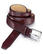  Oxblood Leather Dress Belt Size 30-32 By Charles Tyrwhitt