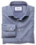 Charles Tyrwhitt Charles Tyrwhitt Extra Slim Fit Semi-spread Collar Business Casual Double-faced Navy Egyptian Cotton Dress Shirt Size 15/32