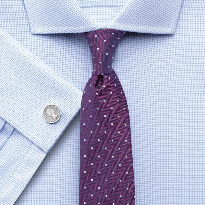 Charles Tyrwhitt Charles Tyrwhitt Extra Slim Fit Spread Collar Square Weave Sky Blue Egyptian Cotton Dress Shirt Size 16/34