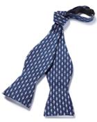  Navy Shark Print Self Tie Silk Bow Tie By Charles Tyrwhitt