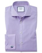 Charles Tyrwhitt Extra Slim Fit Spread Collar Non-iron Poplin Lilac Cotton Dress Shirt Single Cuff Size 14.5/32 By Charles Tyrwhitt