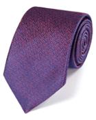Charles Tyrwhitt Blue And Pink Silk Textured Luxury Tie By Charles Tyrwhitt
