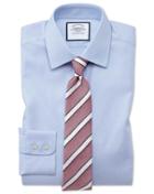 Charles Tyrwhitt Classic Fit Non-iron Step Weave Sky Blue Cotton Dress Shirt French Cuff Size 15/33 By Charles Tyrwhitt