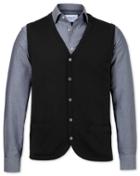  Black Merino Wool Vest Size Medium By Charles Tyrwhitt