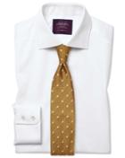  Extra Slim Fit White Luxury Twill Egyptian Cotton Dress Shirt Single Cuff Size 15/33 By Charles Tyrwhitt