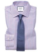  Classic Fit Non-iron Blue And Red Check Cotton Dress Shirt French Cuff Size 15/33 By Charles Tyrwhitt