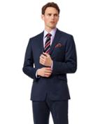 Mid Blue Slim Fit Italian Natural Stretch Suit Wool Jacket Size 40 By Charles Tyrwhitt