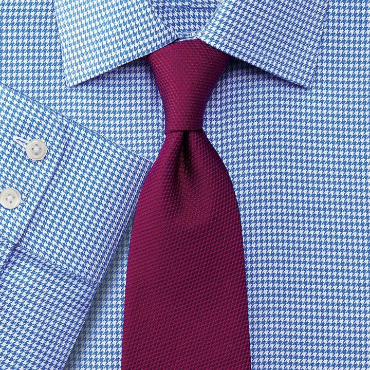 Charles Tyrwhitt Charles Tyrwhitt Classic Fit Non-iron Houndstooth Blue Shirt