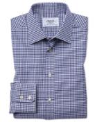 Charles Tyrwhitt Classic Fit Large Puppytooth Blue Cotton Dress Shirt Single Cuff Size 15.5/34 By Charles Tyrwhitt