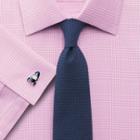 Charles Tyrwhitt Charles Tyrwhitt Classic Fit Prince Of Wales Royal Twill Pink Cotton Dress Shirt Size 15.5/37