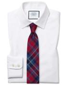  Slim Fit White Egyptian Cotton Poplin Dress Shirt Single Cuff Size 14.5/33 By Charles Tyrwhitt