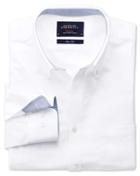 Charles Tyrwhitt Charles Tyrwhitt Classic Fit White Washed Oxford Cotton Dress Shirt Size Large