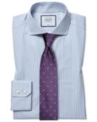  Slim Fit Non-iron Soft Twill Sky Blue Cutaway Cotton Dress Shirt Single Cuff Size 14.5/33 By Charles Tyrwhitt