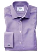Charles Tyrwhitt Extra Slim Fit Egyptian Cotton Royal Oxford Lilac Dress Casual Shirt Single Cuff Size 14.5/32 By Charles Tyrwhitt