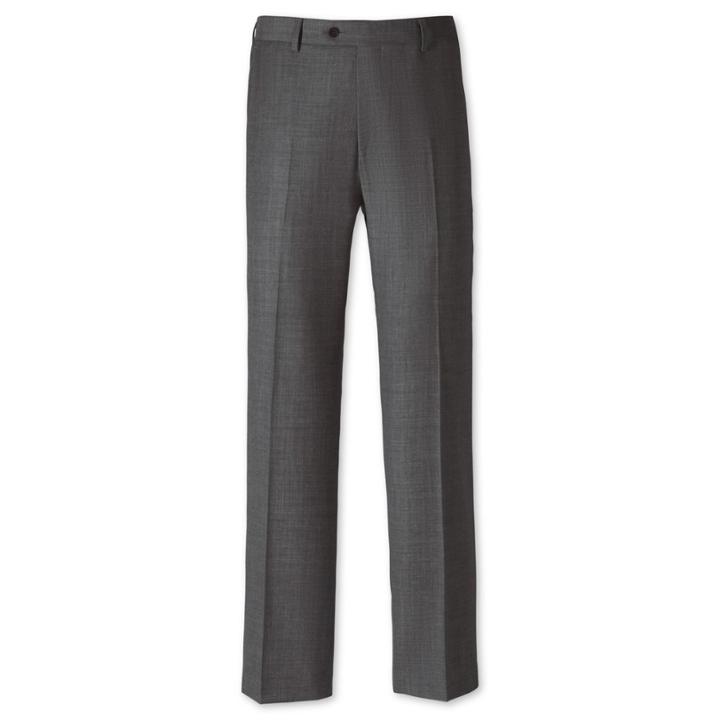 Charles Tyrwhitt Charles Tyrwhitt Grey Classic Fit Apsley Sharkskin Business Suit Super 100 Wool Pants Size W32 L32