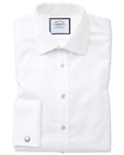  Slim Fit Non-iron Royal Panama White Cotton Dress Shirt Single Cuff Size 15.5/32 By Charles Tyrwhitt