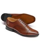  Tan Goodyear Welted Oxford Toe Cap Shoes Size 11.5 By Charles Tyrwhitt