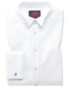  Slim Fit Wing Collar Luxury Marcella Bib Front White Tuxedo Egyptian Cotton Dress Shirt French Cuff Size 15/35 By Charles Tyrwhitt