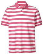 Charles Tyrwhitt Charles Tyrwhitt Dark Pink Stripe Pique Cotton Polo Size Large