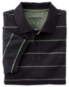 Charles Tyrwhitt Charles Tyrwhitt Slim Fit Navy And Green Multi Striped Pique Cotton Polo Size Xs
